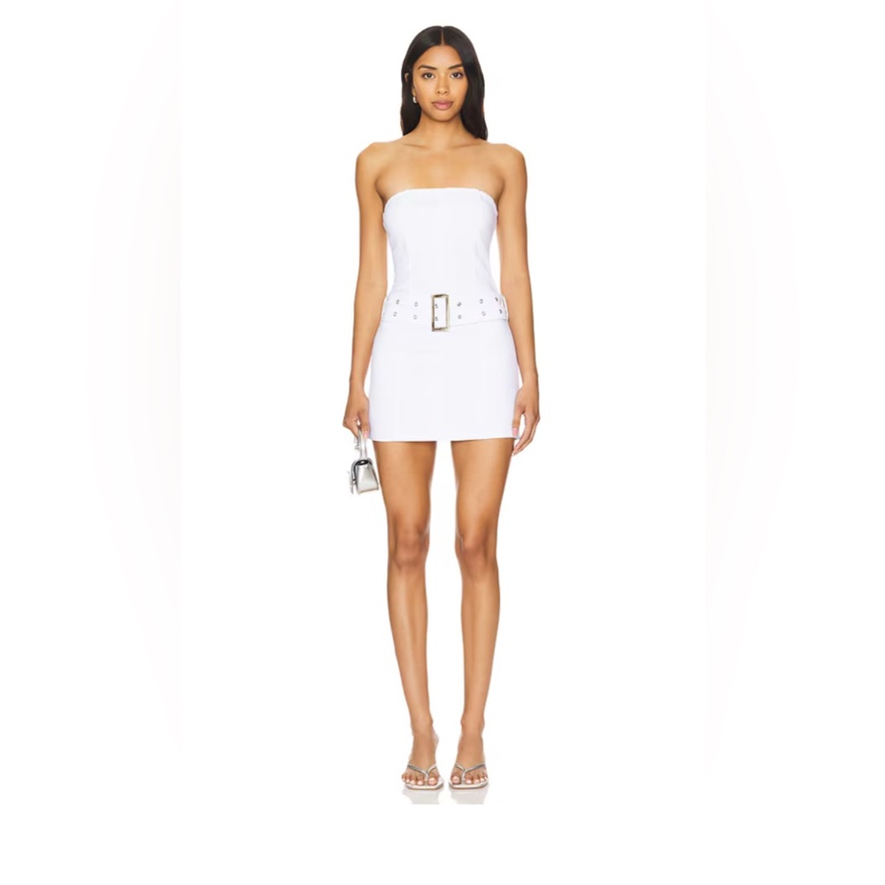 Superdown Rorie Strapless Dress in White